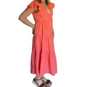 Vero Moda Georgia Peach Midi Dress